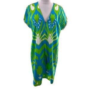 Sheridan French ikat embellishshed stud kaftan dress sz M
